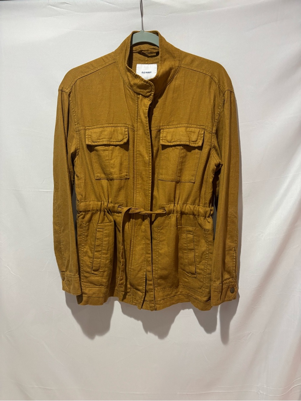 Old Navy Men’s Mustard Brown Drawstring Field Jacket